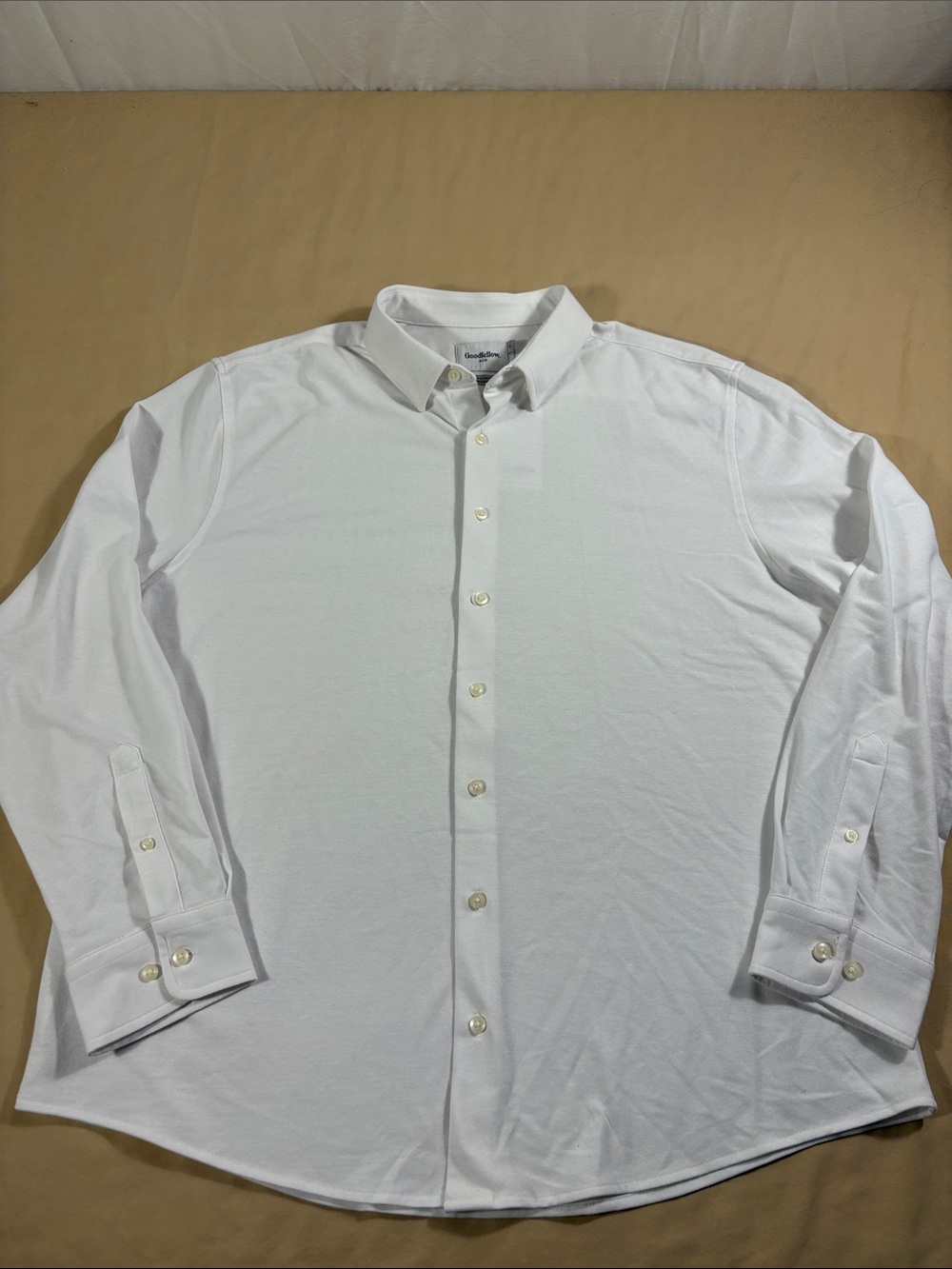Goodfellow & Co Mens XL White Pique Long Sleeve Button Down Dress Shirt NWT